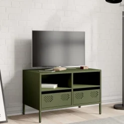 vidaXL Muebles Tv-Mueble para TV acero laminado en frío 68x39x43,5 cm