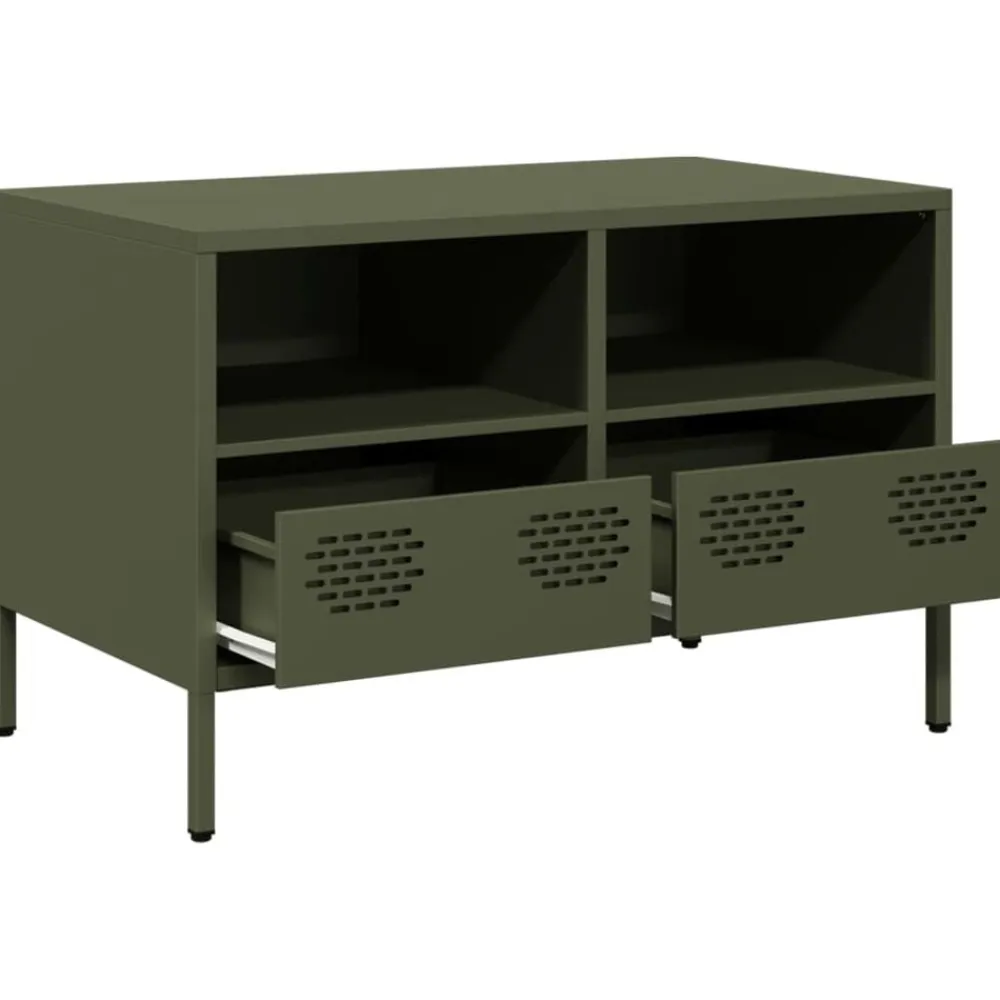 vidaXL Muebles Tv-Mueble para TV acero laminado en frío 68x39x43,5 cm