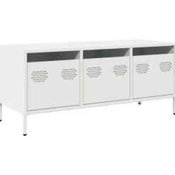 vidaXL Mueble para TV acero laminado en frío 101,5x39x43,5 cm Blanco