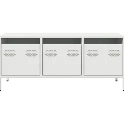 vidaXL Mueble para TV acero laminado en frío 101,5x39x43,5 cm Blanco