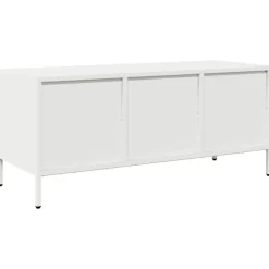 vidaXL Mueble para TV acero laminado en frío 101,5x39x43,5 cm Blanco