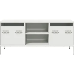 vidaXL Mueble para TV acero laminado en frío 101,5x39x43,5 cm Blanco Best