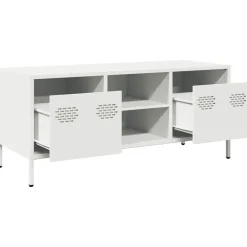 vidaXL Mueble para TV acero laminado en frío 101,5x39x43,5 cm Blanco Best