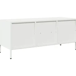 vidaXL Mueble para TV acero laminado en frío 101,5x39x43,5 cm Blanco Best
