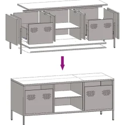 vidaXL Mueble para TV acero laminado en frío 101,5x39x43,5 cm Blanco Best