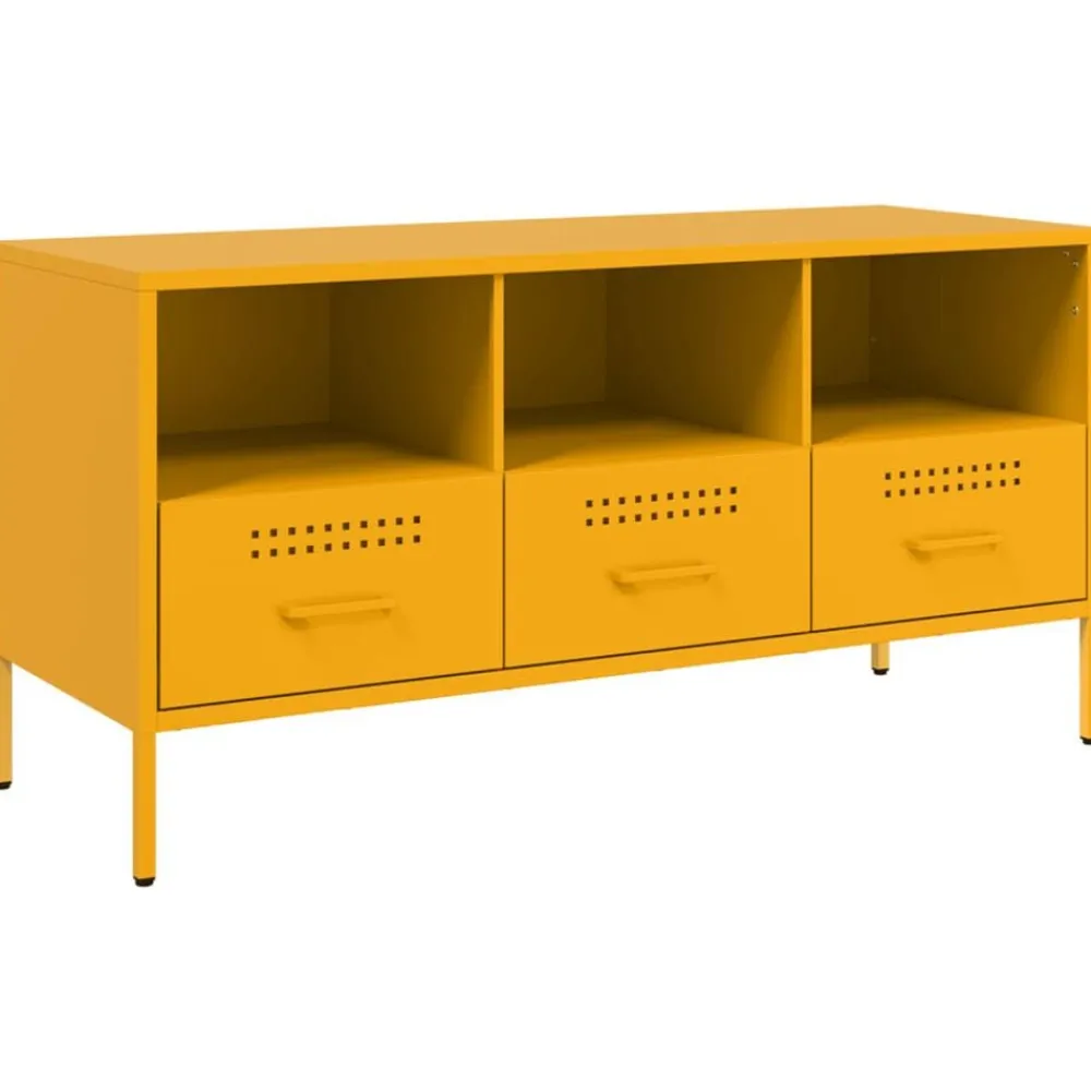 vidaXL Mueble para TV acero mostaza 100,5x39x50,5 cm Amarillo
