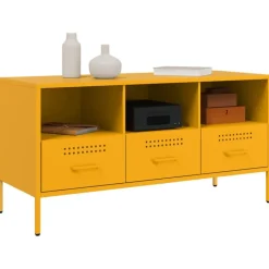 vidaXL Mueble para TV acero mostaza 100,5x39x50,5 cm Amarillo