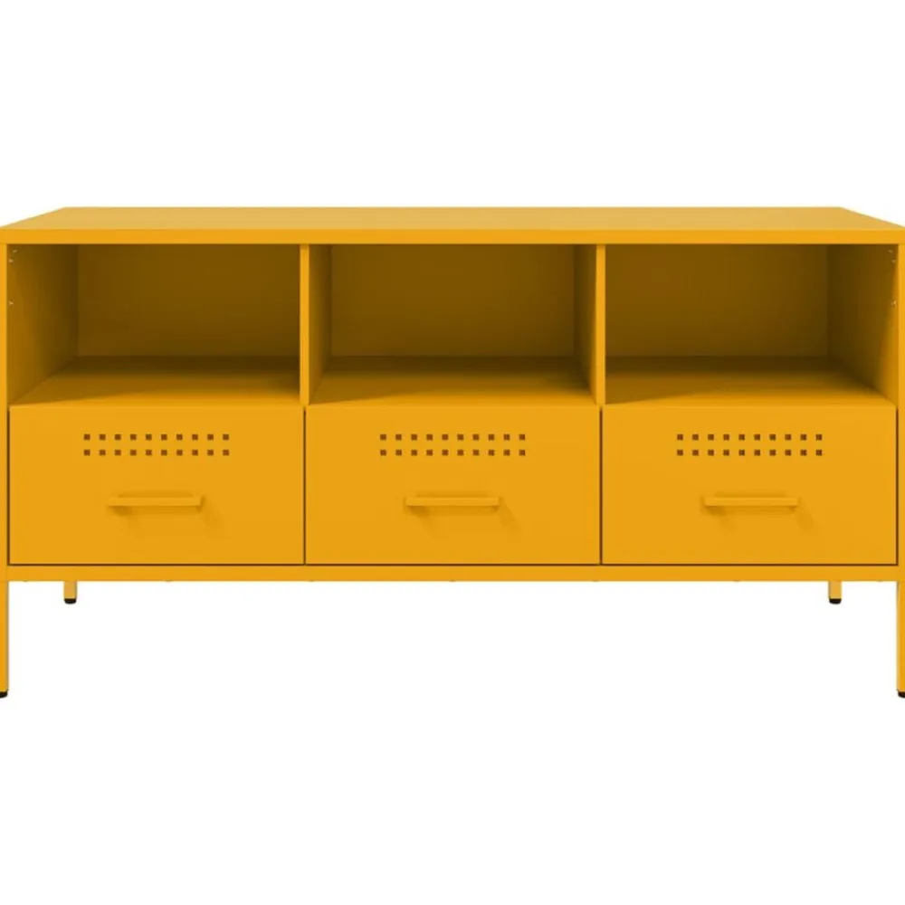 vidaXL Mueble para TV acero mostaza 100,5x39x50,5 cm Amarillo