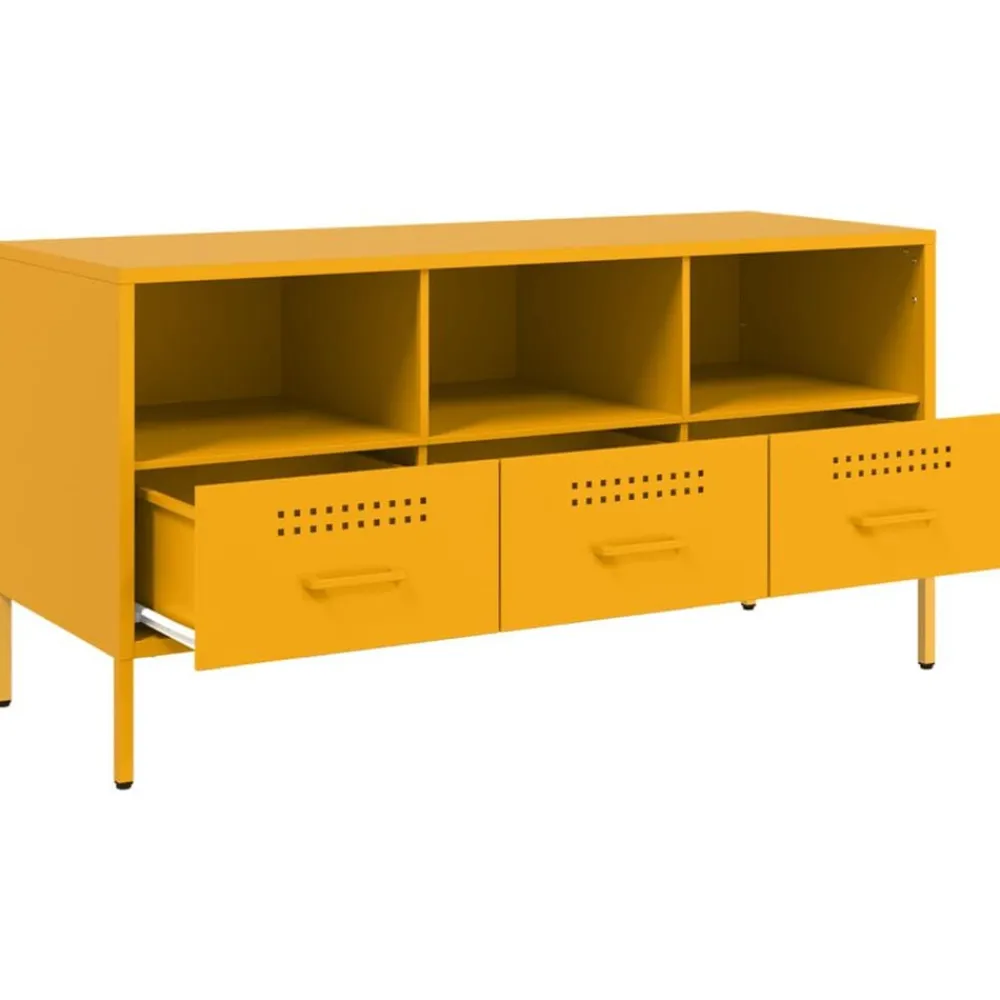 vidaXL Mueble para TV acero mostaza 100,5x39x50,5 cm Amarillo