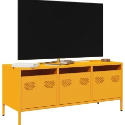 vidaXL Mueble para TV acero laminado en frío amarillo 101,5x39x43,5 cm Amarillo mostaza Best