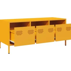 vidaXL Mueble para TV acero laminado en frío amarillo 101,5x39x43,5 cm Amarillo mostaza Best