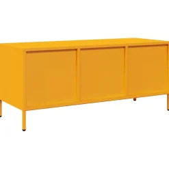 vidaXL Mueble para TV acero laminado en frío amarillo 101,5x39x43,5 cm Amarillo mostaza Best