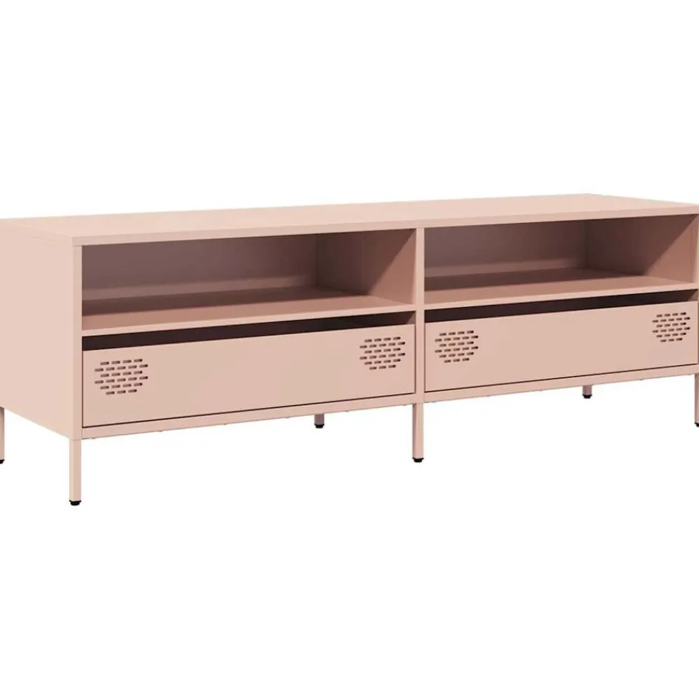 vidaXL Mueble para TV acero laminado en frío 135x39x43,5 cm Rosa Sale