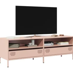 vidaXL Mueble para TV acero laminado en frío 135x39x43,5 cm Rosa Sale