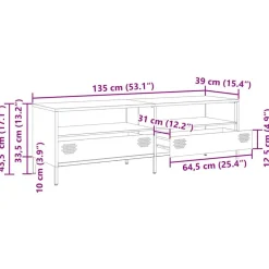 vidaXL Mueble para TV acero laminado en frío 135x39x43,5 cm Rosa Sale