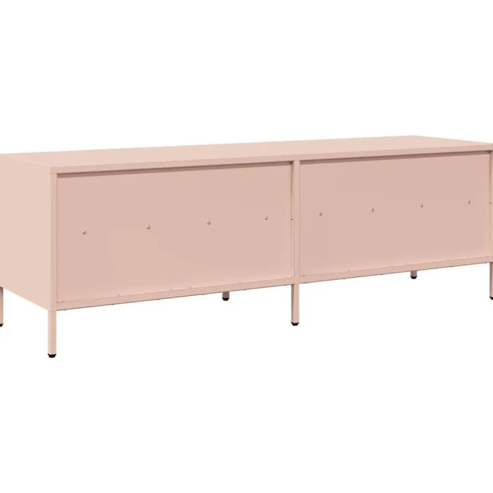 vidaXL Mueble para TV acero laminado en frío 135x39x43,5 cm Rosa Sale