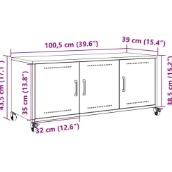 vidaXL Muebles Tv-Mueble para TV acero 100,5x39x43,5 cm