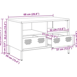 vidaXL Mueble para TV acero laminado en frío 68x39x43,5 cm Antracita Hot
