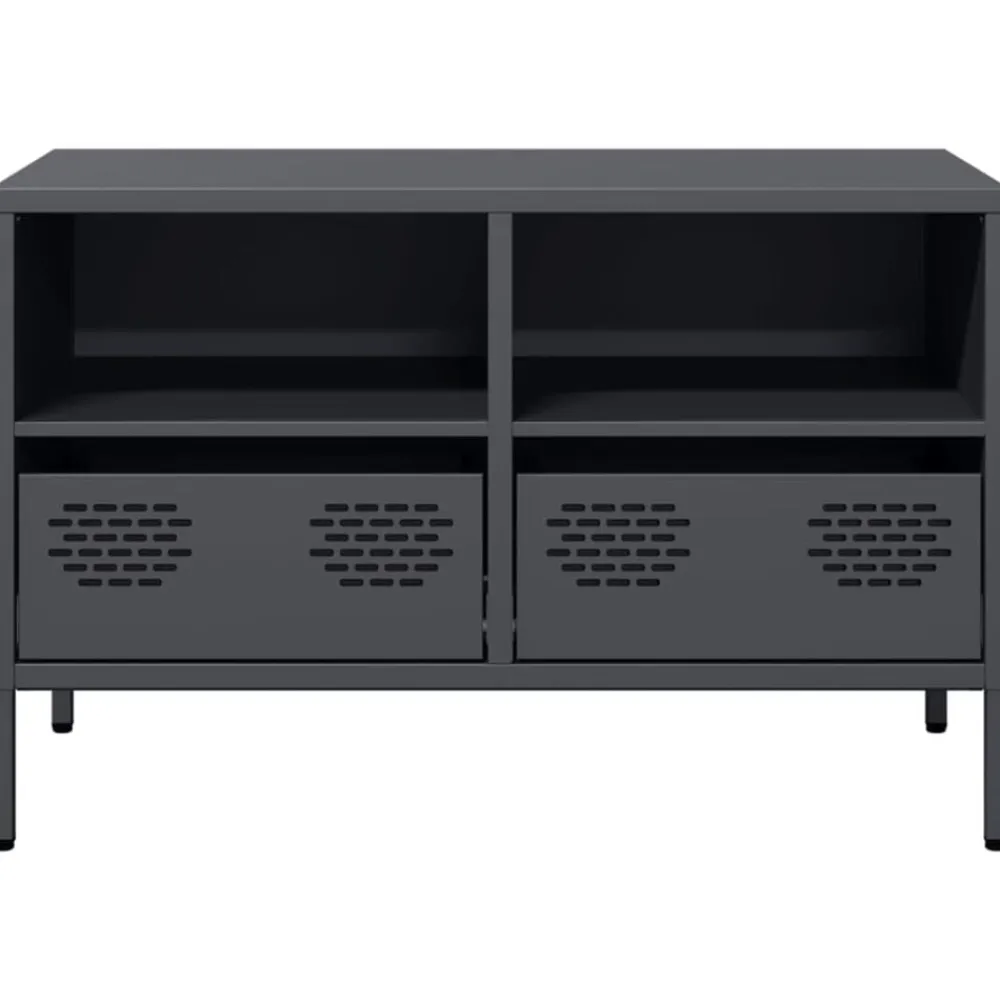 vidaXL Mueble para TV acero laminado en frío 68x39x43,5 cm Antracita Hot