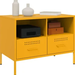 vidaXL Muebles Tv-Mueble para TV acero mostaza 68x39x50,5 cm
