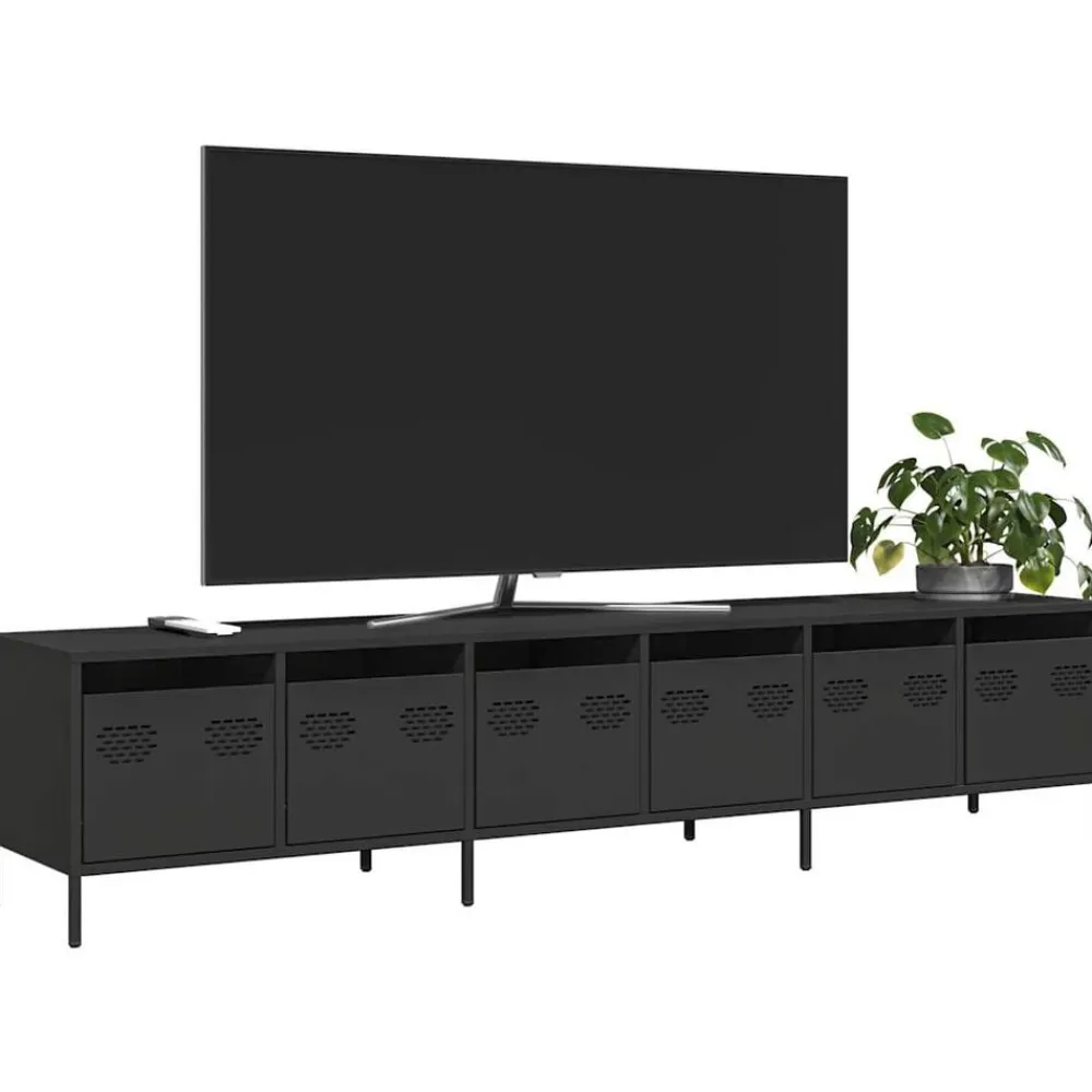 vidaXL Muebles Tv-Mueble para TV acero laminado en frío 202x39x43,5 cm
