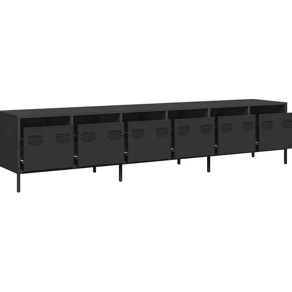 vidaXL Muebles Tv-Mueble para TV acero laminado en frío 202x39x43,5 cm