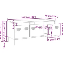 vidaXL Mueble para TV acero laminado en frío 101,5x39x43,5 cm Rosa Hot