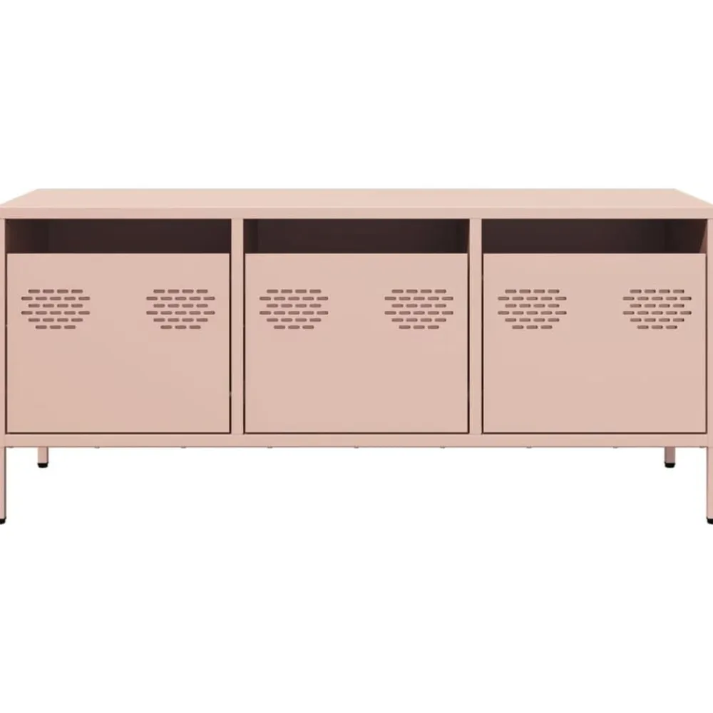 vidaXL Mueble para TV acero laminado en frío 101,5x39x43,5 cm Rosa Hot