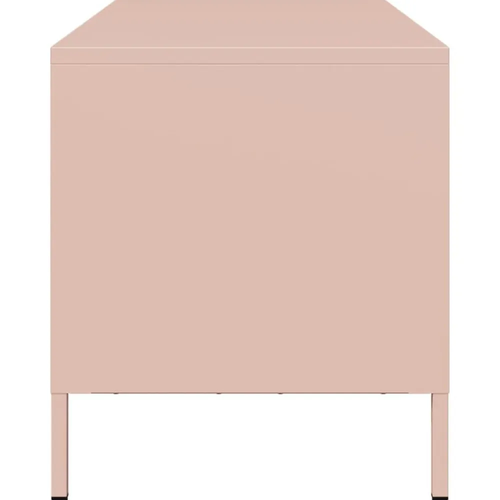 vidaXL Mueble para TV acero laminado en frío 101,5x39x43,5 cm Rosa Hot