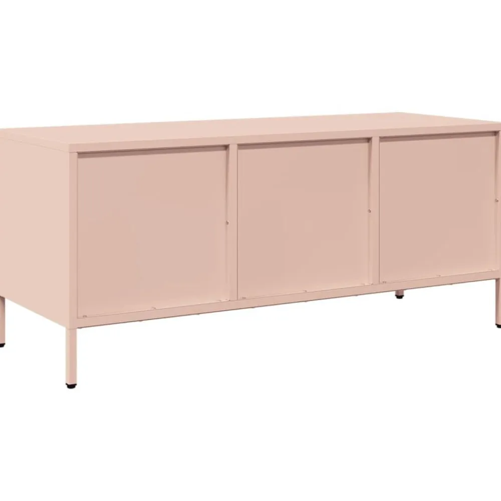 vidaXL Mueble para TV acero laminado en frío 101,5x39x43,5 cm Rosa Hot