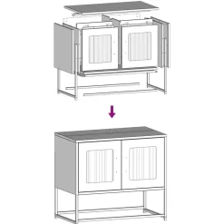 vidaXL Mueble para TV acero laminado en frío 68x39x60,5 cm Blanco Sale