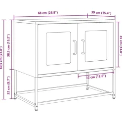 vidaXL Mueble para TV acero laminado en frío 68x39x60,5 cm Blanco Sale