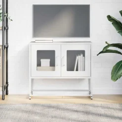 vidaXL Mueble para TV acero laminado en frío 68x39x60,5 cm Blanco Sale