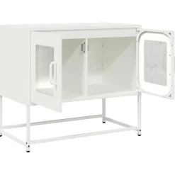 vidaXL Mueble para TV acero laminado en frío 68x39x60,5 cm Blanco Sale