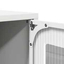 vidaXL Mueble para TV acero laminado en frío 68x39x60,5 cm Blanco Sale