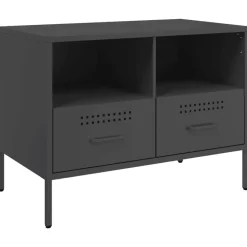vidaXL Mueble para TV acero 68x39x50,5 cm Negro Discount