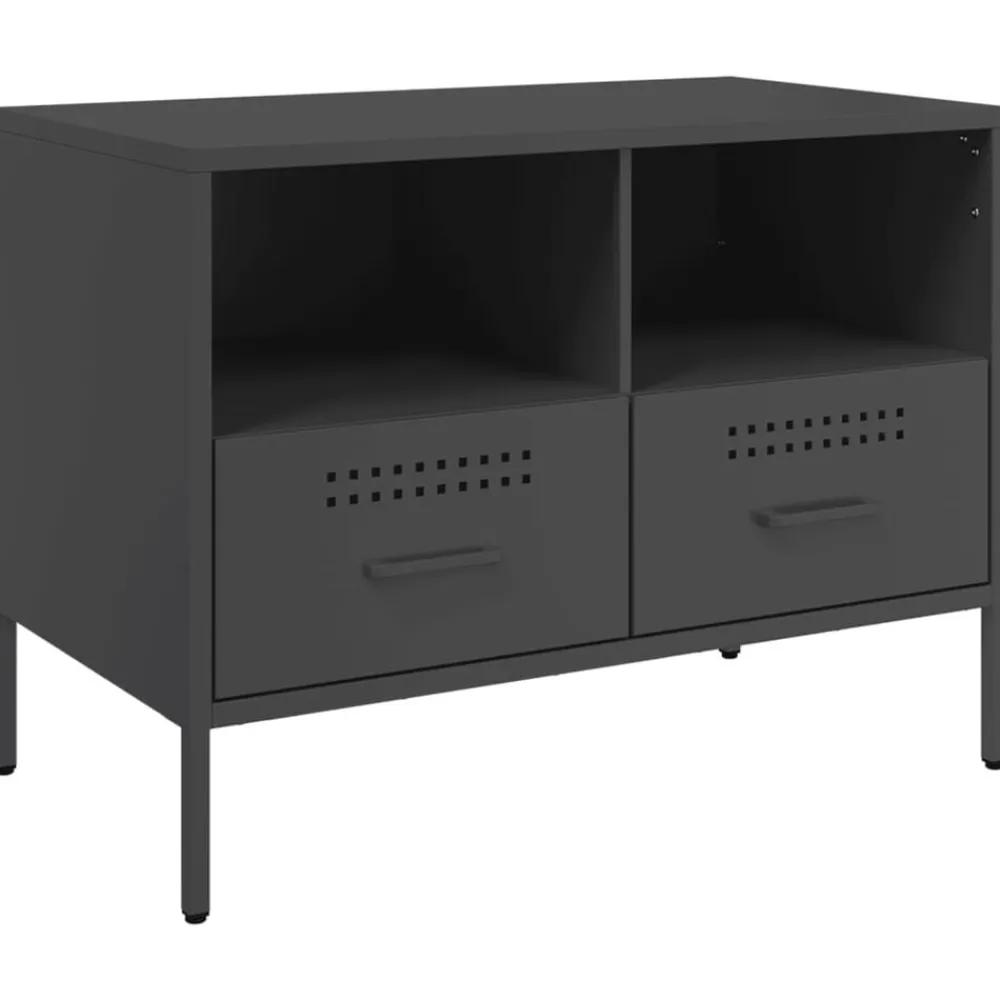 vidaXL Mueble para TV acero 68x39x50,5 cm Negro Discount
