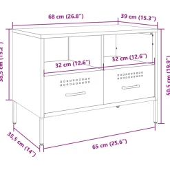 vidaXL Mueble para TV acero 68x39x50,5 cm Negro Discount