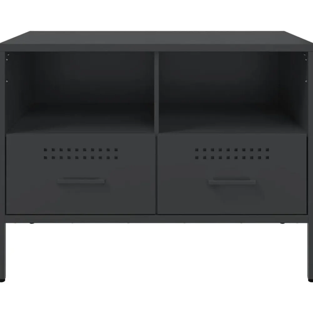 vidaXL Mueble para TV acero 68x39x50,5 cm Negro Discount