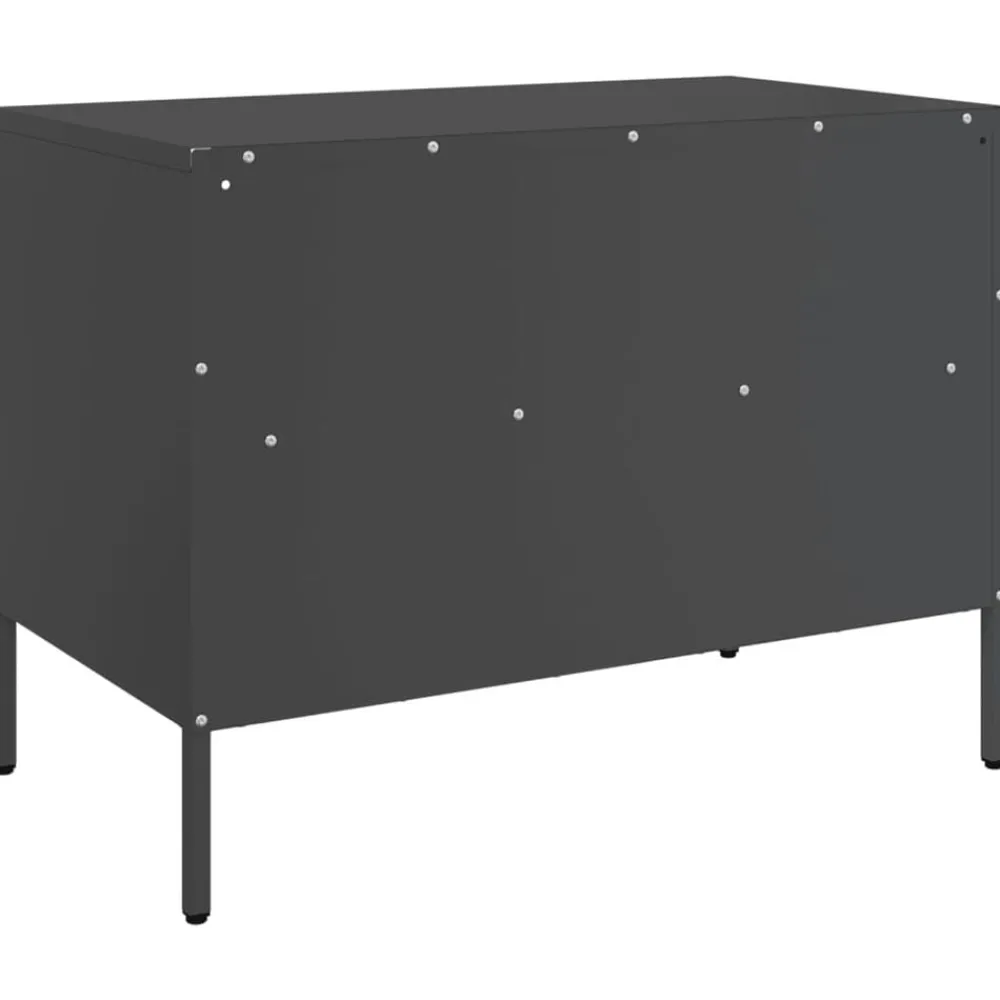 vidaXL Mueble para TV acero 68x39x50,5 cm Negro Discount