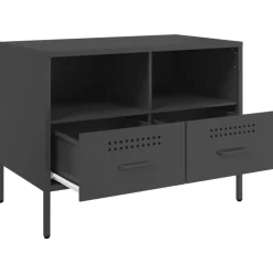 vidaXL Mueble para TV acero 68x39x50,5 cm Negro Discount