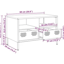vidaXL Muebles Tv-Mueble para TV acero laminado en frío 68x39x43,5 cm