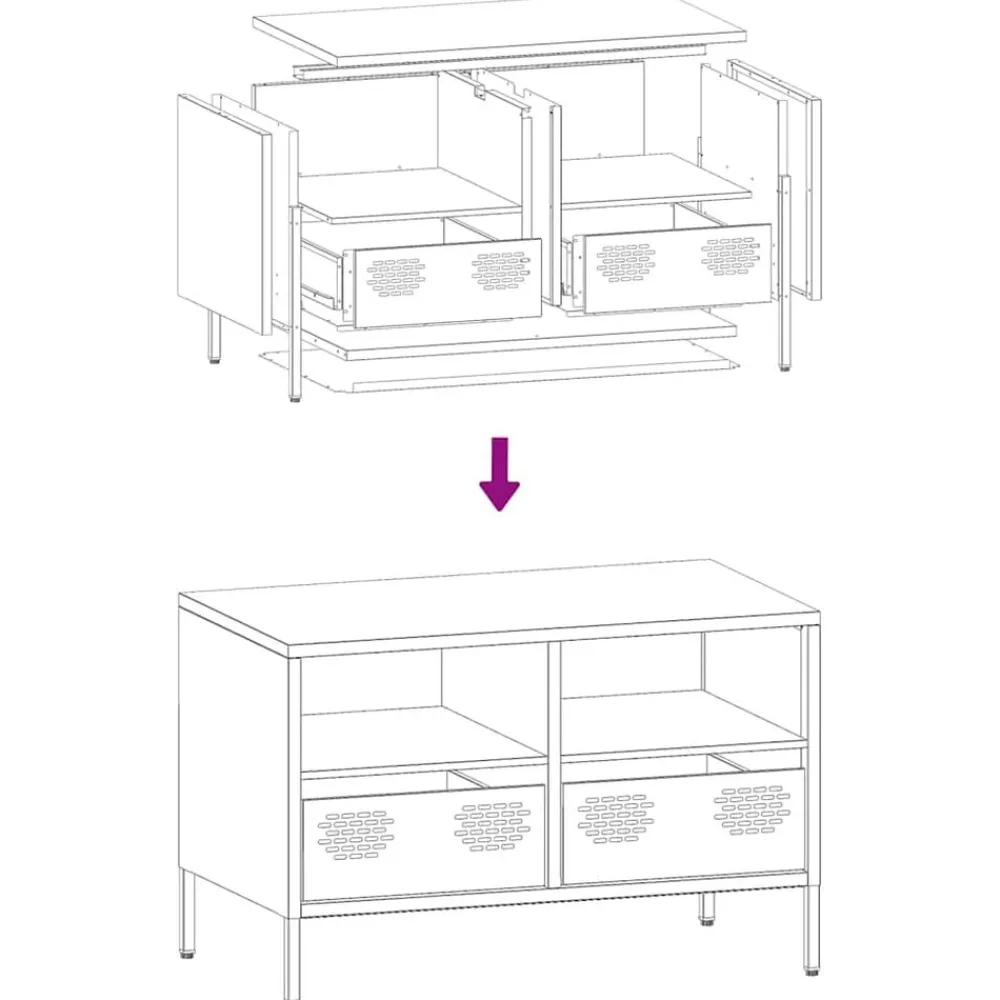 vidaXL Muebles Tv-Mueble para TV acero laminado en frío 68x39x43,5 cm