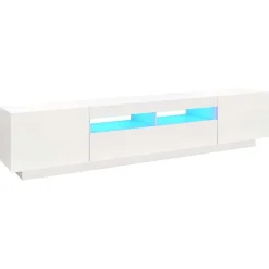 vidaXL Mueble para TV con luces LED 200x35x40 cm Blanco Best