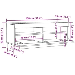 vidaXL Mueble para TV con luces LED 200x35x40 cm Blanco Best