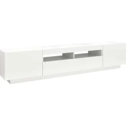 vidaXL Mueble para TV con luces LED 200x35x40 cm Blanco Best