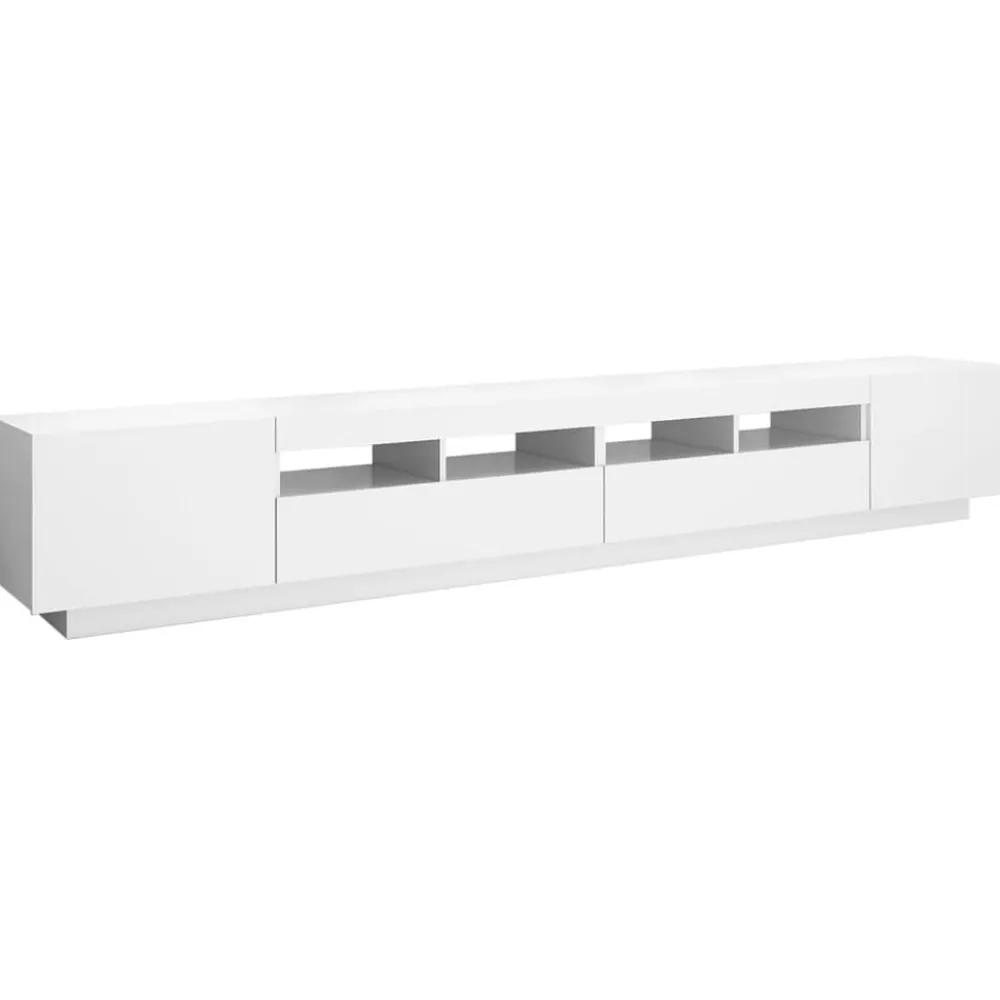 vidaXL Mueble para TV con luces LED 260x35x40 cm Blanco Online