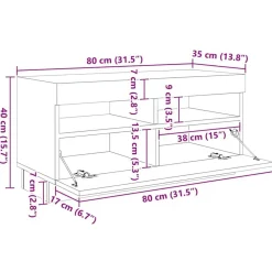 vidaXL Mueble para TV con luces LED 260x35x40 cm Blanco Online
