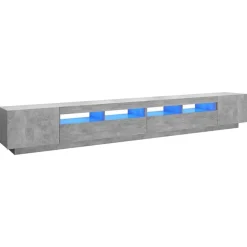 vidaXL Muebles Tv-Mueble para TV con luces LED gris hormigón 300x35x40 cm