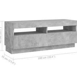 vidaXL Muebles Tv-Mueble para TV con luces LED gris hormigón 300x35x40 cm